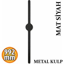 Badem10 Saral Çizgili Mat Siyah Çekmece Kulp 992 mm Uzun Dolap Kulpu Modern Tasarım Mobilya Aksesuarı