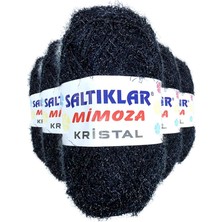 MiraLive 5 Adet Mimoza Kristal Işıltılı Şal Patik Yelek Ipi Siyah