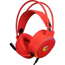 Rampage ROGUE Kırmızı USB 7.1 Surround RGB Ledli Gaming Esnek Mikrofonlu Oyuncu Kulaklık