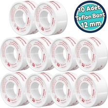 Nzb Ptfe Teflon Sızdırmaz Yalıtım Bant Bandı Beyaz 12 mm x 12 Metre Dişi Bağlantı (10 Adet)