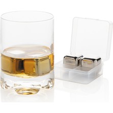 Aydogan's 4'lü Çelik Metal Gold Kaplama Viski Taşı Soğutma Buz Küpü