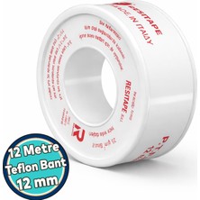 Nzb Ptfe Teflon Sızdırmaz Yalıtım Bant Bandı Beyaz 12 mm x 12 Metre Dişi Bağlantı (1 Adet)