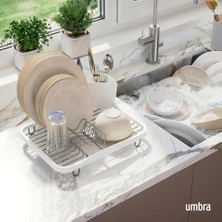 Sinkin Metal Bulaşıklık, Ayrışma Çatal Bıçak Sepetili, Lavaboya Veya Çalışma Parçalarına Uyar, Kompakt ve Kullanışlı, Beyaz/nikel