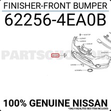 TŞT Nissan Qashqai Sis Far Kapağı Sağ 2013- (Oem No:  622564EA0B)