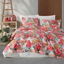 Enlora Home Baskılı Pike Takımı Çift Kişilik Lotus Kırmızı