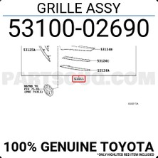 TŞT Toyota Corolla Ön Panjur Nikelaj Bandlı 2016- (Oem No:  5310002690)
