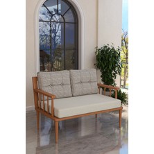 Kaktüs Avm Bahçe Balkon Koltuğu Masif Fırınlanmış Gürgen Ahşap 2 Kişilik Koltuk