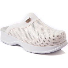 SABOTERLİK Saboterlik Unisex Doktor Hemşire Terliği Beyaz Ortopedik Hastane Terliği