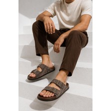 Slipcat Günlük Erkek Terlik Çift Tokalı Konforlu Hafif Taban Rahat Kalıp Şık Tasarım