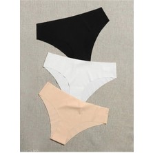 Bonprix Siyah Mikrofiber Lazer Kesim Panty Külot (3'lü Pakette)