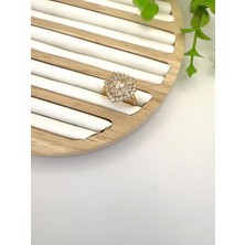 Badiva.co Xuping Ayarlanabilir Kalpli Taşlı Yüzük (Rose)