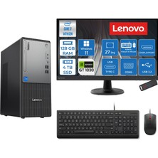 Lenovo Thinkcentre Neo 50T Gen 5  Intel® Core™ İ7-14700 128GB Ddr5 4tb SSD 4GB/GT1030  WIN11PRO +27" Monitör Mini Tower Masaüstü Bilgisayar 2712UD001UTR21P40+ZETTAUSBBELLEK