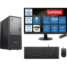 Lenovo Thinkcentre Neo 50T Gen 5  Intel® Core™ İ7-14700 128GB Ddr5 2tb SSD 6GB/RTX3050 WIN11PRO +27" Monitör Mini Tower Masaüstü Bilgisayar 2712UD001UTR23P39+ZETTAUSBBELLEK