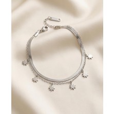 Mervan Takı Yıldız Figürlü Çelik Bileklik-Gümüş Renk