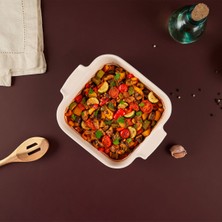 Aryıldız Elissa Kare Fırın Kabı Mat Beyaz 21 cm