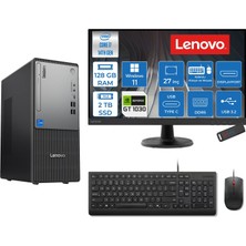 Lenovo Thinkcentre Neo 50T Gen 5  Intel® Core™ İ7-14700 128GB Ddr5 2tb SSD 4GB/GT1030  WIN11PRO +27" Monitör Mini Tower Masaüstü Bilgisayar 2712UD001UTR21P39+ZETTAUSBBELLEK