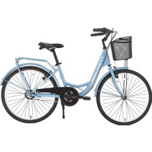 Bisan Sorrento Kadın Şehir Bisikleti 44CM V 28 Jant 3 Vites Bebe Mavi Silver