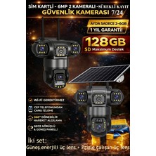 Dobest 7/24 Güvenlik 2 Kameralı Set 6+6mp Sım Ptz Dış Kamera | Telefondan Döndürme, Gece Görüşü, Iki Yönlü Ses, Alarm, Biri Güneş Enerjili Diğeri Adaptörlü, Kolay Kurulum