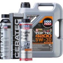 Liqui Moly Set TOPTEC4200 5 Litre Motor Yağı 5W/30 Ceratec Seramik Katkı 300ML Motor Iç Temizleyic