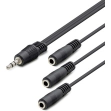 Aydogan's 3.5 mm To 3*3.5 mm F Kablo 2lıne 30CM Siyah HDX1023