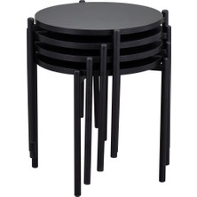 Vilinze Ay Metal Çok Amaçlı Zigon Tabure (4 Adet)