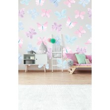 Pembe Kelebekler Temalı 20 Parça Çocuk ve Bebek Odası Dekoratif Duvar Sticker Seti