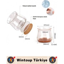 Wintoup #sandalyekoruyucu Iz Bırakmaz Keçe Esnek Şeffaf Silikon Yuvarlak Kare Sandalye Ayak Koruyucu 4 Adet