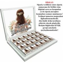 Blackeye Chocolate Kişiye Özel Isimli Gelin Bohçası Çikolatası - 72 Adet Madlen Çikolata