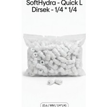 Softhydra Su Arıtma Cihazı Hortum Bağlantı Dirseği - 1/4 Inç Quick Connect Push-Fit L Tipi 90 Derece Sızdırmaz Fittings Parçası - Tüm Cihazlarla Uyumlu