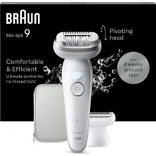 Braun Silk-Épil 9 9-041 Islak & Kuru Kullanım Özellikli Epilatör Beyaz Renkli Konforlu Tasarım