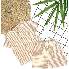 Diji Baby 9-12-18-24 Ay Hello Gözlüklü Ayıcık Baskılı Şortlu Kısa Kollu Tişört 2li Erkek Bebek Takımı