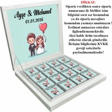 Blackeye Chocolate Kişiye Özel Isimli Söz Nişan Nikah Çikolatası - 32 Adet Madlen Çikolata