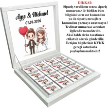 Blackeye Chocolate Kişiye Özel Isimli Söz Nişan Nikah Çikolatası - 32 Adet Madlen Çikolata