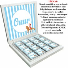 Blackeye Chocolate Kişiye Özel Isimli Sünnet Töreni Çikolatası - Sünnet Düğünü Çikolatası (32 Adet Madlen Çikolata)