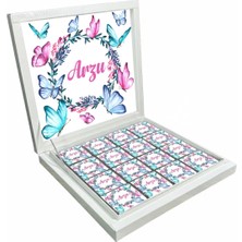 Blackeye Chocolate Kişiye Özel Isimli Kız Bebek Çikolatası Sunum Kutulu Bebek Çikolatası (48 Adet Madlen Çikolata)