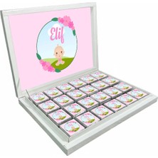 Blackeye Chocolate Kişiye Özel Isimli Kız Bebek Çikolatası Sunum Kutulu Bebek Çikolatası (72 Adet Madlen Çikolata)