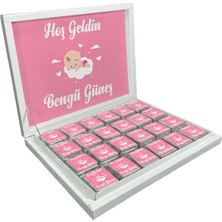 Blackeye Chocolate Kişiye Özel Isimli Kız Bebek Çikolatası Sunum Kutulu Bebek Çikolatası (72 Adet Madlen Çikolata)
