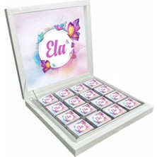 Blackeye Chocolate Kişiye Özel Isimli Kız Bebek Çikolatası Sunum Kutulu Bebek Çikolatası (32 Adet Madlen Çikolata)