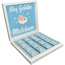 Blackeye Chocolate Kişiye Özel Isimli Erkek Bebek Çikolatası Sunum Kutulu Bebek Çikolatası (32 Adet Madlen Çikolata)