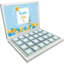 Blackeye Chocolate Kişiye Özel Isimli Erkek Bebek Çikolatası Sunum Kutulu Bebek Çikolatası (72 Adet Madlen Çikolata)