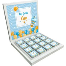 Blackeye Chocolate Kişiye Özel Isimli Erkek Bebek Çikolatası Sunum Kutulu Bebek Çikolatası (32 Adet Madlen Çikolata)