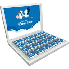 Blackeye Chocolate Kişiye Özel Isimli Erkek Bebek Çikolatası Sunum Kutulu Bebek Çikolatası (72 Adet Madlen Çikolata)