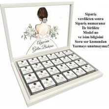 Blackeye Chocolate Kişiye Özel Isimli Gelin Bohçası Çikolatası - 72 Adet Madlen Çikolata