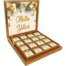 Blackeye Chocolate Kişiye Özel Yeni Yıl Çikolatası - Mutlu Yıllar - Yeni Yıl Hediyesi - 72 Adet Madlen Çikolata