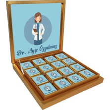 Blackeye Chocolate Kişiye Özel Isimli Doktor Çikolatası - Doktora Hediye - 32 Adet Madlen Çikolata