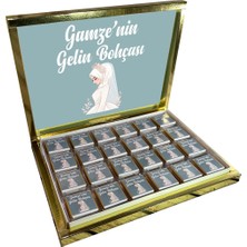 Blackeye Chocolate Kişiye Özel Isimli Tesettürlü Gelin Bohçası Çikolatası - 72 Adet Madlen Çikolata