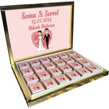 Blackeye Chocolate Kişiye Özel Isimli Söz Nişan Nikah Çikolatası - 72 Adet Madlen Çikolata