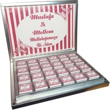 Blackeye Chocolate Kişiye Özel Isimli Söz Nişan Nikah Çikolatası - 72 Adet Madlen Çikolata