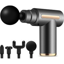 TUMKE Tabanca Masaj Aleti Kas Masaj Tabancası Fırçasız Motorlu Type C Şarjlı Masaj Aleti 4 Farklı Masaj Başlığı Masaj Aleti Darbeli