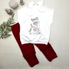 Diji Baby 3-4-5 Yaş Kapşonlu Sevimli Kız Baskılı Kısa Kolu 2li Kız Erkek Çocuk Takımı